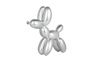 Sculpture Pop Art en résine - Petit chien ballon - Argent