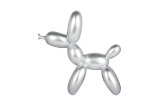 Sculpture Pop Art en résine - Petit chien ballon - Argent