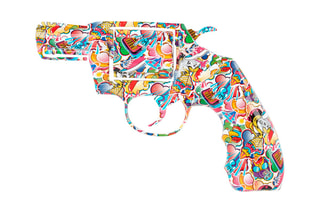 Sculpture en résine Pistolet Multicolore