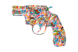 Sculpture en résine Pistolet Multicolore