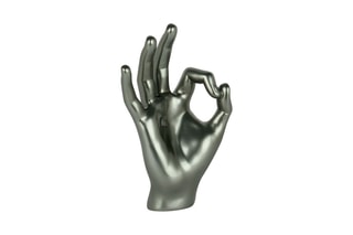 Sculpture en résine OK Argenté