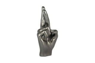 Sculpture en résine Doigts croisés Anthracite