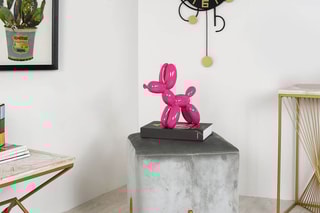 Sculpture en résine Chien ballon petit - Fuchsia
