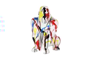 Sculpture en résine Orang-outan Multicolore