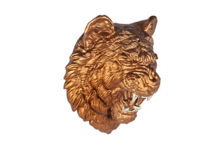 Sculpture en résine Tête de tigre Bronze