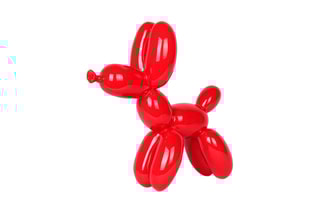 Sculpture en résine Chien petit ballon - Rouge