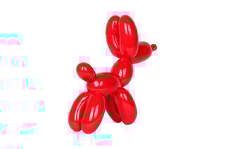 Sculpture en résine Chien petit ballon - Rouge