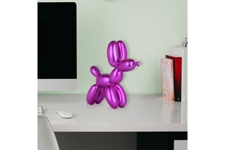 Sculpture en résine - Chien ballon petit - Fuchsia