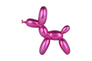 Sculpture en résine - Chien ballon petit - Fuchsia