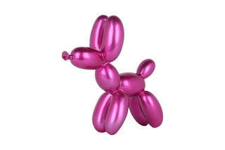 Sculpture en résine - Chien ballon petit - Fuchsia