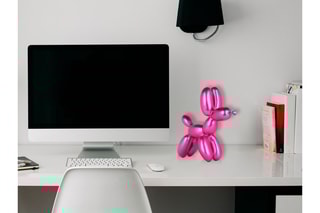 Sculpture en résine - Chien ballon petit - Fuchsia