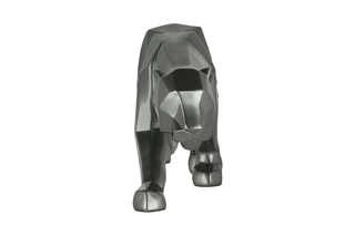 Sculpture en résine panthère Gris