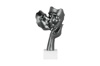 Sculpture en résine Baiser entre amoureux - Anthracite