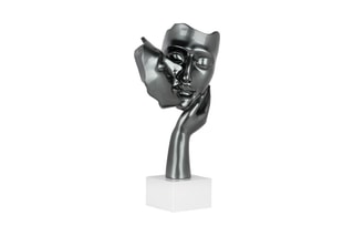 Sculpture en résine Baiser entre amoureux - Anthracite