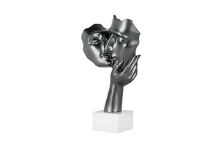Sculpture en résine Baiser entre amoureux - Anthracite