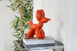 Sculpture en résine Chien ballon petit - Orange