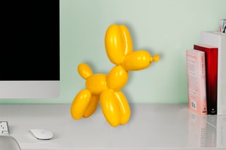 Sculpture Pop Art en résine Chien ballon petit - Jaune