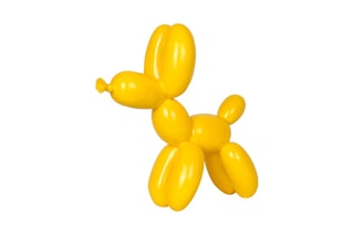 Sculpture Pop Art en résine Chien ballon petit - Jaune