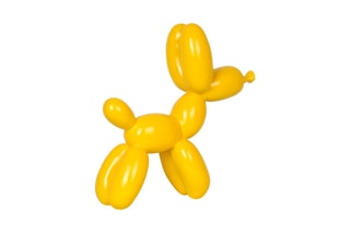 Sculpture Pop Art en résine Chien ballon petit - Jaune