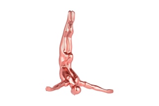 Sculpture figurative en résine Petit plongeur - Doré rose