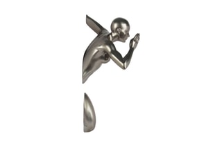 Sculpture en résine Coureuse grand - Argenté