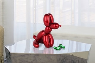 Sculpture en résine Chien ballon assis petit - Rouge