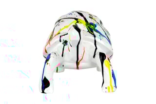 Sculpture en résine Tortue à facettes - Blanc