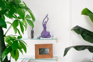 Sculpture Réveil petit 
Violet