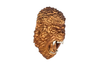Sculpture en résine Tête de gorille Bronze
