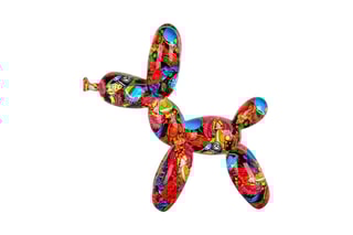 Sculpture Pop Art en résine Chien ballon petit Multicolore