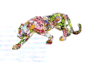 Sculpture en résine Panthère - Multicolore
