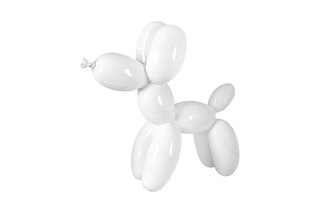 Sculpture Pop Art en résine Petit chien ballon - Blanc