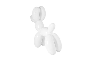 Sculpture Pop Art en résine Petit chien ballon - Blanc