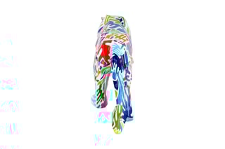 Statuette Pantera sfaccettata - 14 x 45 x 9 cm - Blanc et rouge