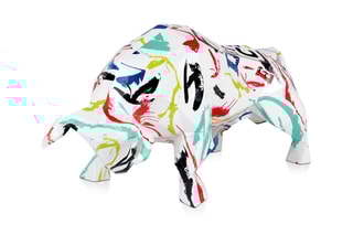 Statuette Toro sfaccettato - 25 x 48 x 23 cm - Blanc