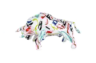 Statuette Toro sfaccettato - 25 x 48 x 23 cm - Blanc