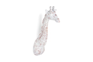 Décoration murale Testa di giraffa - 60 x 19 x 32 cm - Blanc et marron