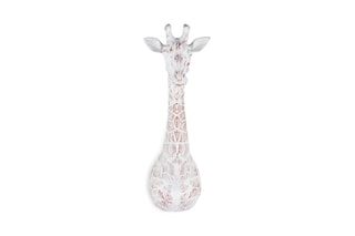 Décoration murale Testa di giraffa - 60 x 19 x 32 cm - Blanc et marron