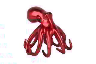 Statuette Polpo piccolo - 22 x 16 x 21 cm - Rouge