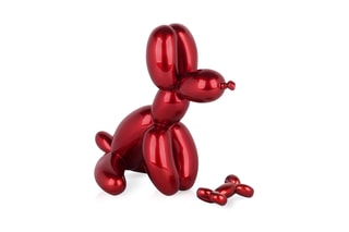 Statuette Cane palloncino seduto piccolo - 28 x 18 x 30 cm - Rouge