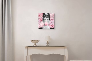 Tableau «Audrey con Rose» Paolo et Edgar - 30 x 30 x 1 cm