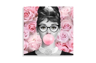 Tableau «Audrey con Rose» Paolo et Edgar - 30 x 30 x 1 cm