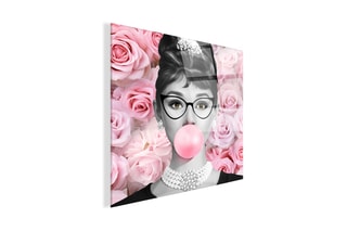Tableau «Audrey con Rose» Paolo et Edgar - 30 x 30 x 1 cm
