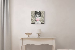 Tableau «Audrey con Dollari» Paolo et Edgar - 30 x 30 x 1 cm