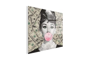 Tableau «Audrey con Dollari» Paolo et Edgar - 30 x 30 x 1 cm
