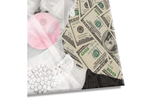 Tableau «Audrey con Dollari» Paolo et Edgar - 30 x 30 x 1 cm