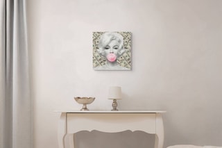 Tableau «Marilyn con Dollari» Paolo et Edgar - 30 x 30 x 1 cm