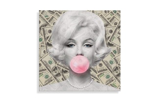 Tableau «Marilyn con Dollari» Paolo et Edgar - 30 x 30 x 1 cm