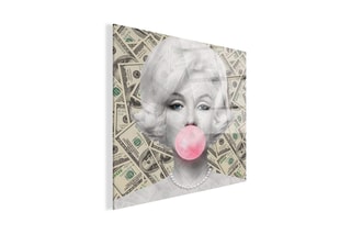 Tableau «Marilyn con Dollari» Paolo et Edgar - 30 x 30 x 1 cm