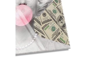 Tableau «Marilyn con Dollari» Paolo et Edgar - 30 x 30 x 1 cm